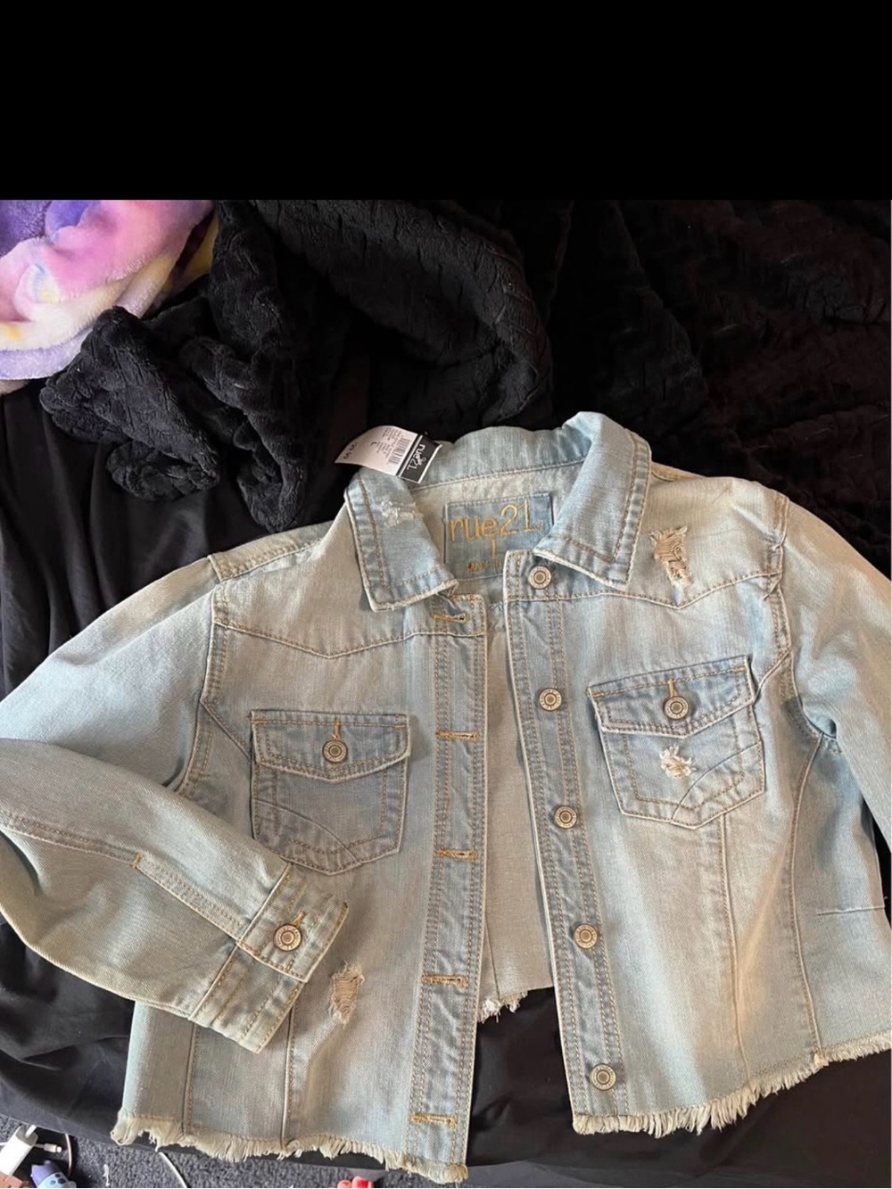 Light Blue Distressed Denim Jacket